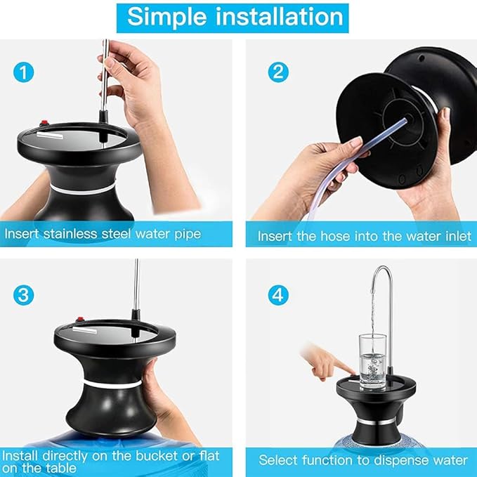 Automatic Electric Drinking Water Bottle Pump  مضخة مياه كهربائية أوتوماتيكية لزجاجات الشرب