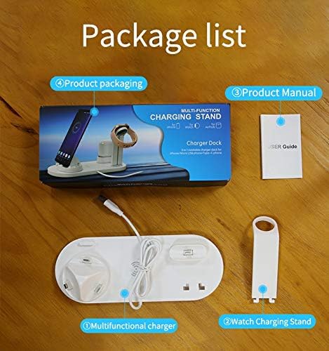 Compact 3 in 1 wireless charging stand in use
حامل شحن لاسلكي 3 في 1 أثناء الاستخدام