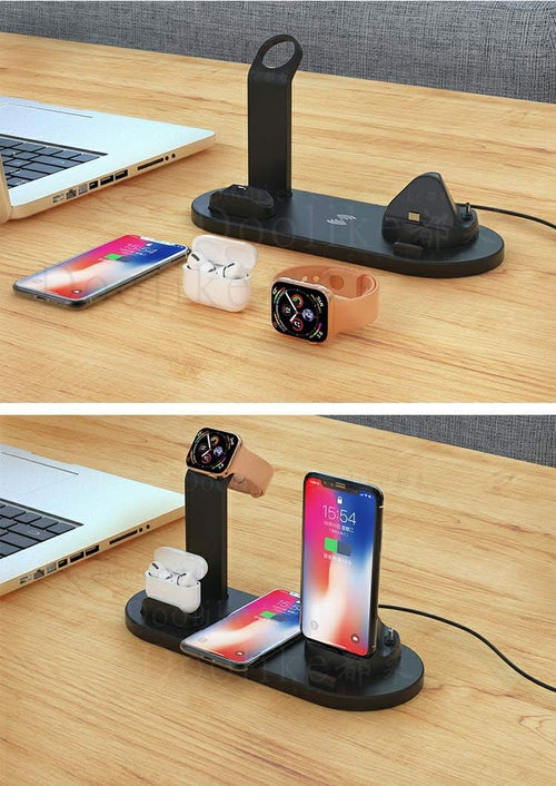 Multi-function charging stand on desk setup
حامل شحن متعدد الوظائف على المكتب