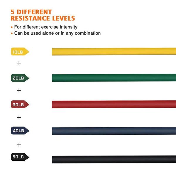 Bodybuilding Resistance Bands Set  مجموعة أحزمة مقاومة لتمارين كمال الأجسام